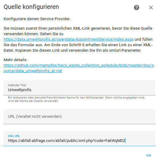 XML URL einfügen