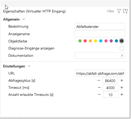 Loxone Virtueller Eingang