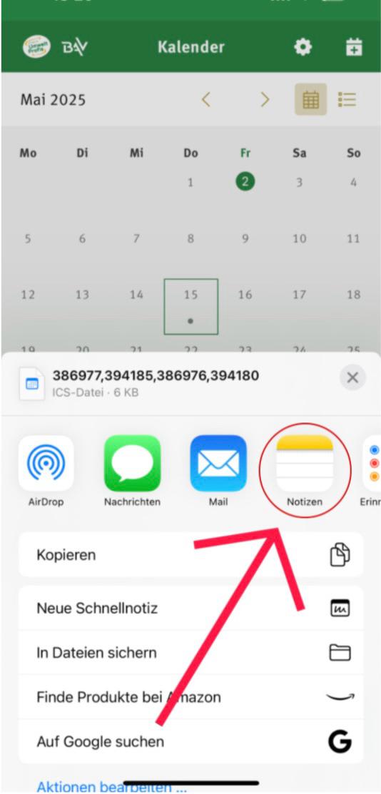 Link in Notizen speichern